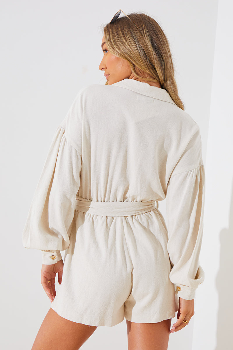 Linen Bleted Playsuit