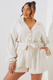 Linen Bleted Playsuit
