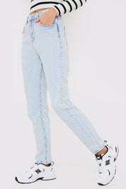 Bleach Wash Mom Jean