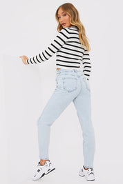 Bleach Wash Mom Jean