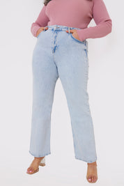 Bleach Wash Straight Leg Jean