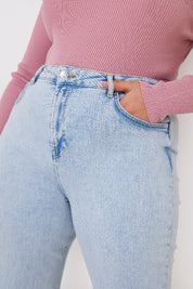 Bleach Wash Straight Leg Jean
