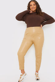 Pu Leggings With Elasticated Waist