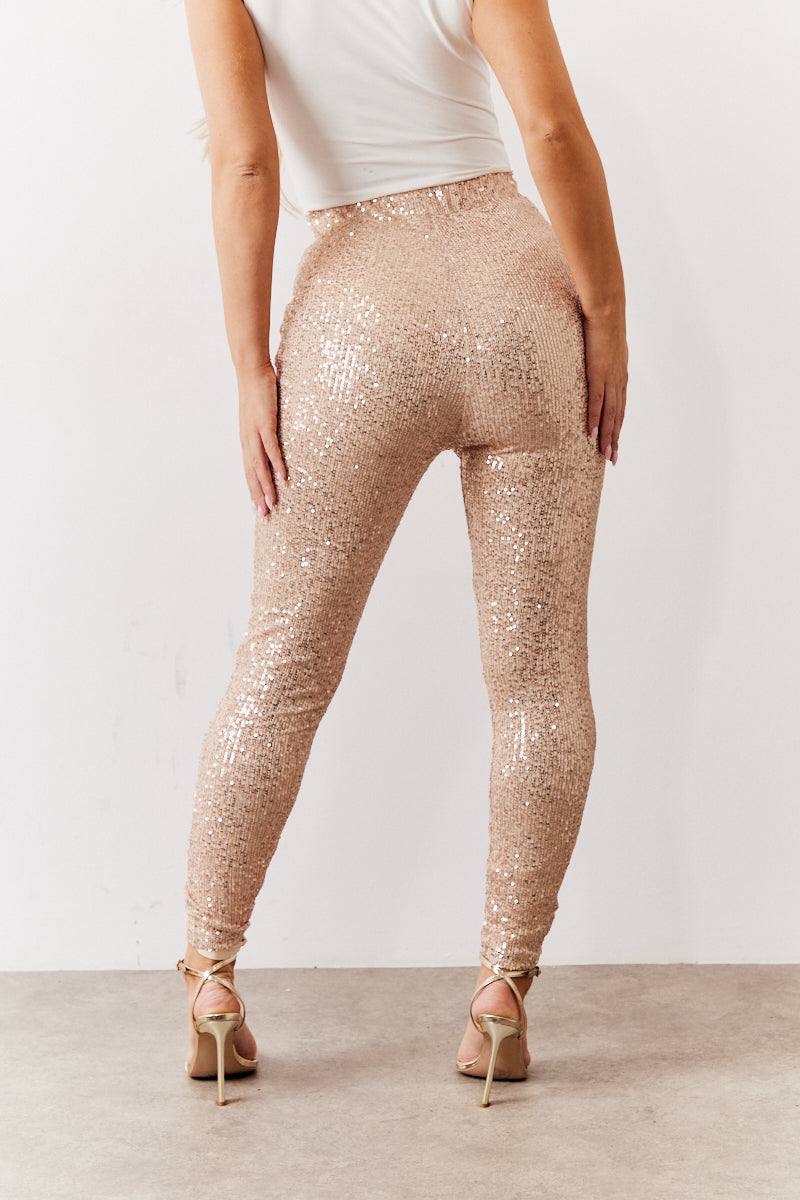 Rose Gold Shimmer Leggings Go Colors Gold Leggings Rose Gold