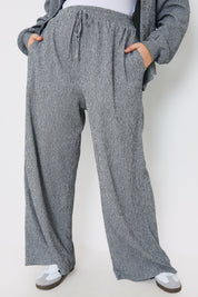 Textured Wide Leg Trousers