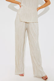 Plisse Wide Leg Trousers