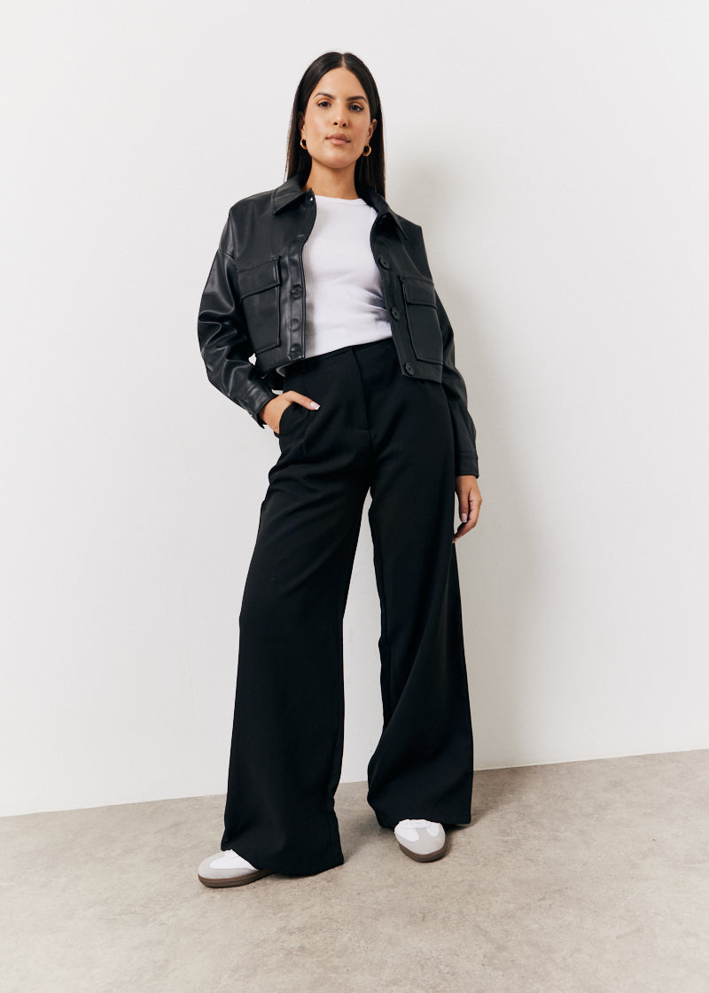 Black Tailored Wide Leg Trouser