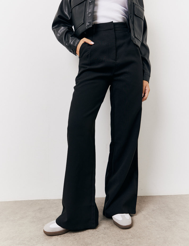 Black Tailored Wide Leg Trouser