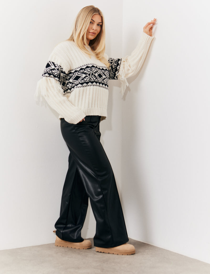 Pu Pintuck Detail Trousers