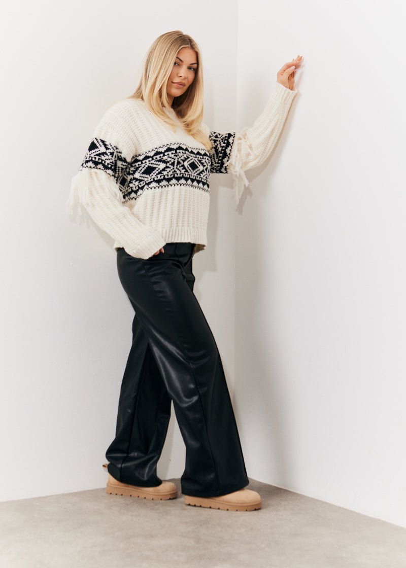 Pu Pintuck Detail Trousers