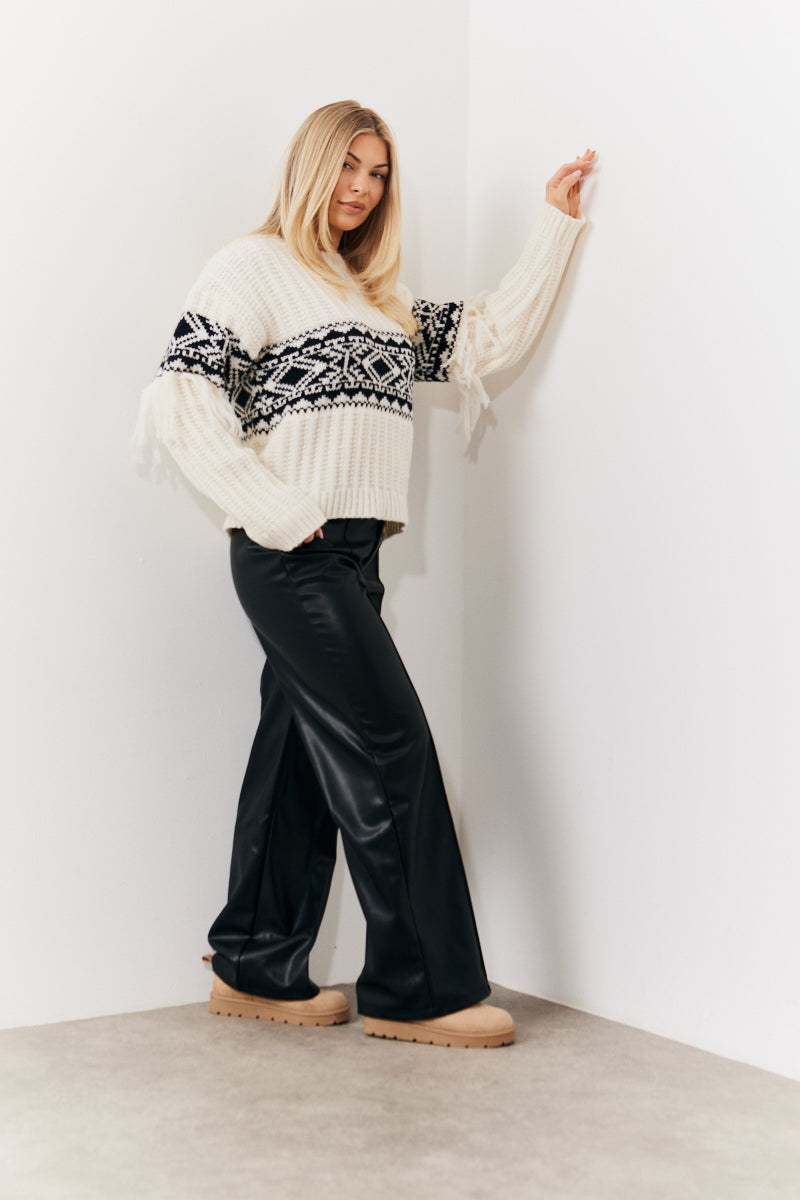 Pu Pintuck Detail Trousers