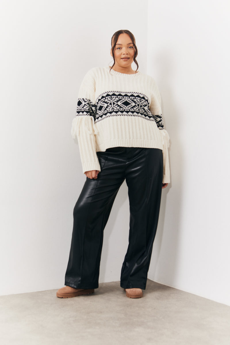 Pu Pintuck Detail Trousers