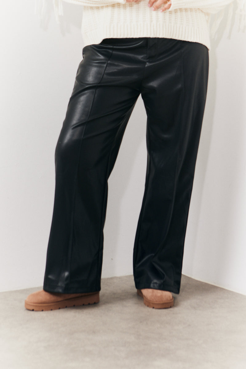 Pu Pintuck Detail Trousers