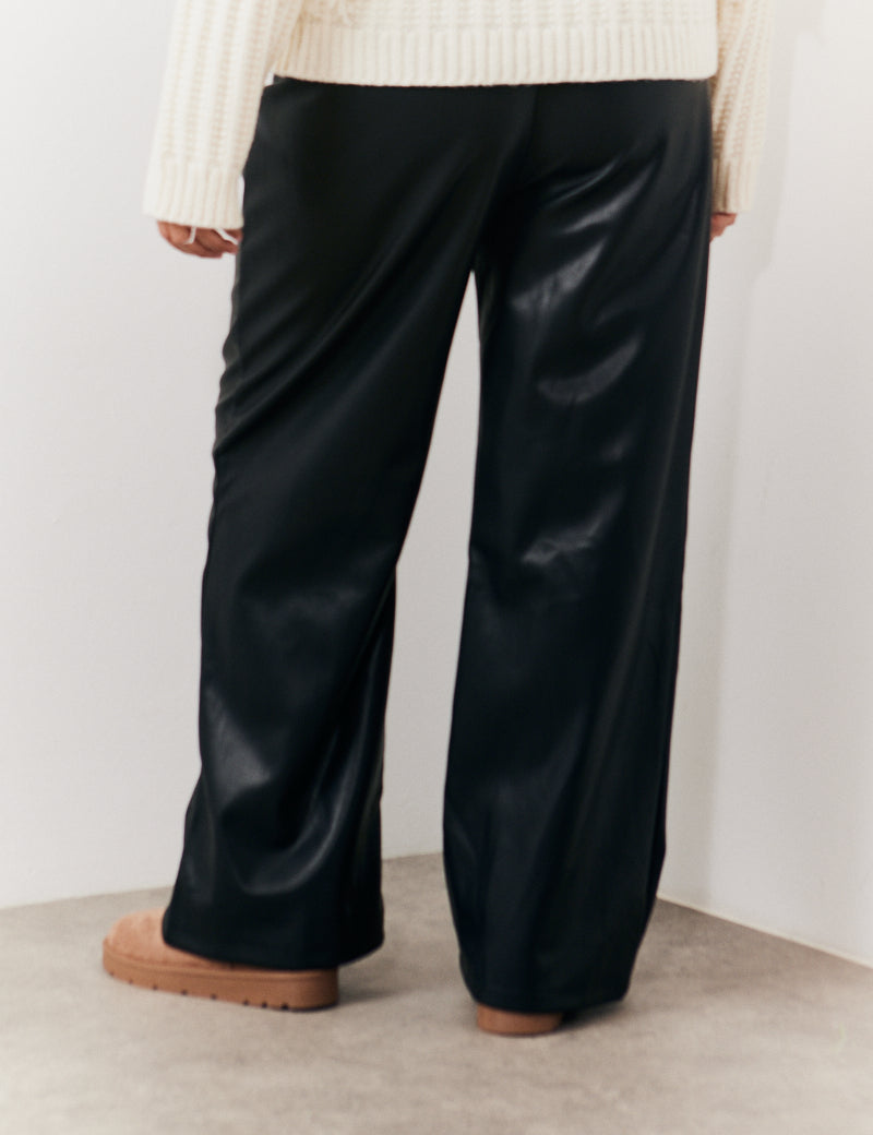 Pu Pintuck Detail Trousers