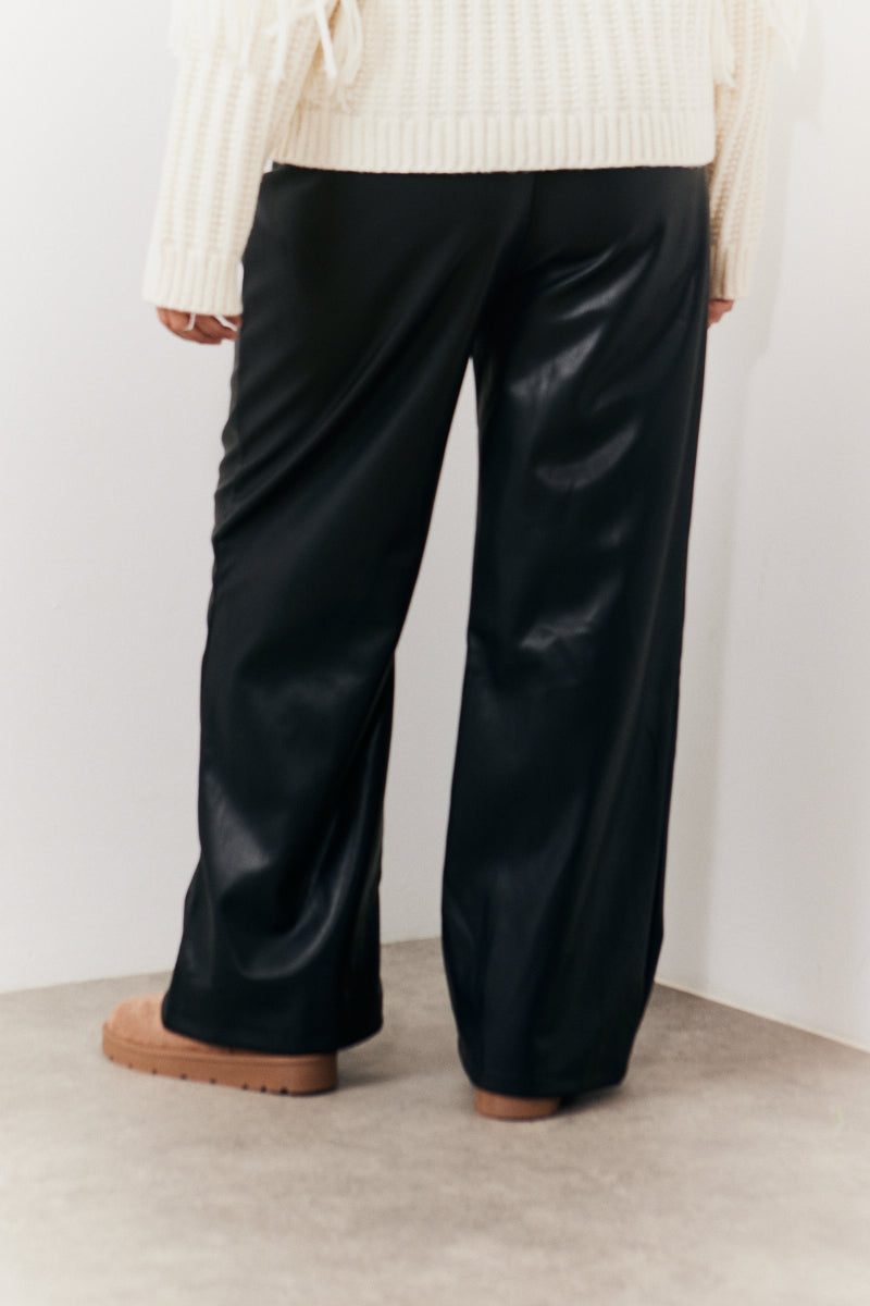 Pu Pintuck Detail Trousers