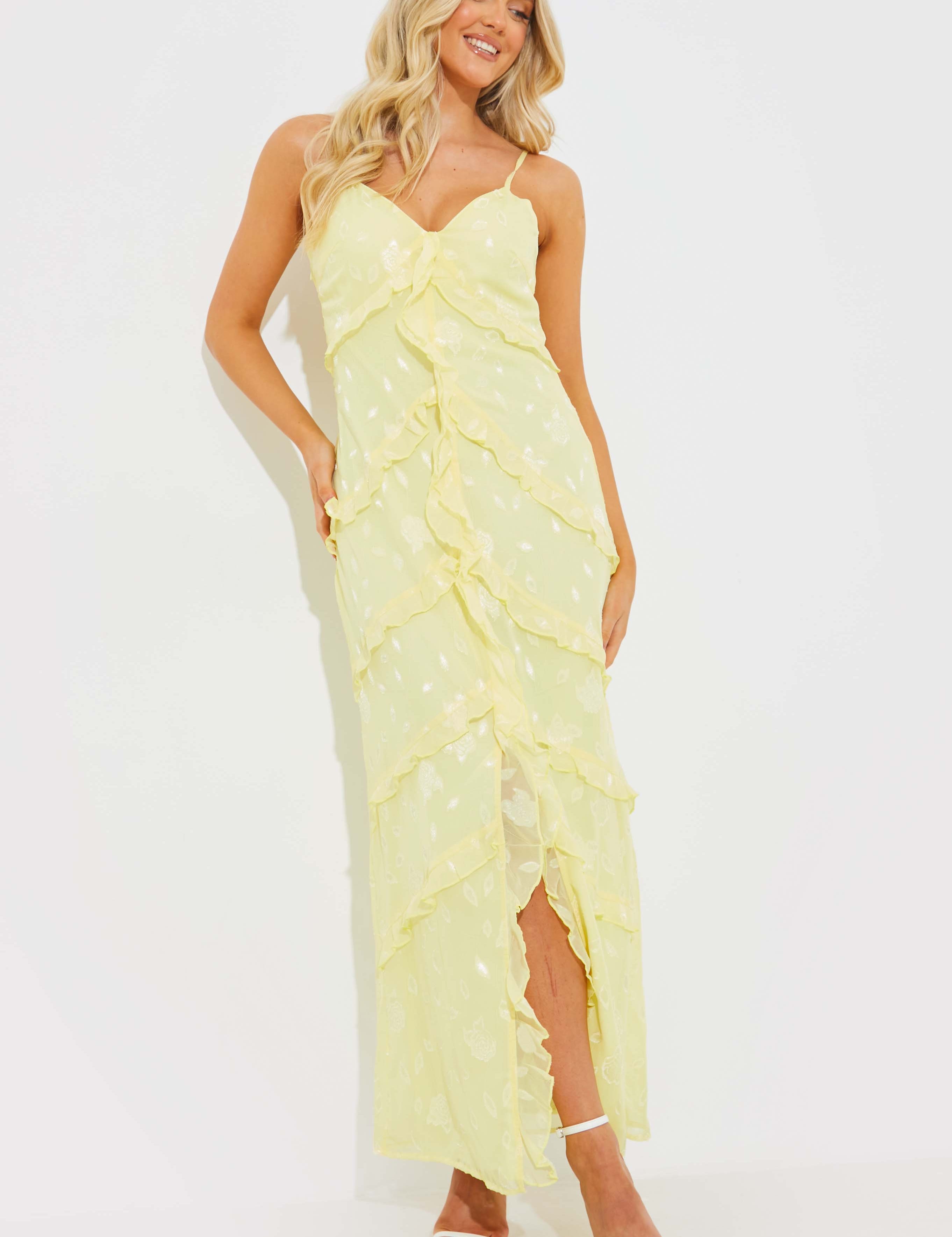 Strappy Ruffle Maxi Dress