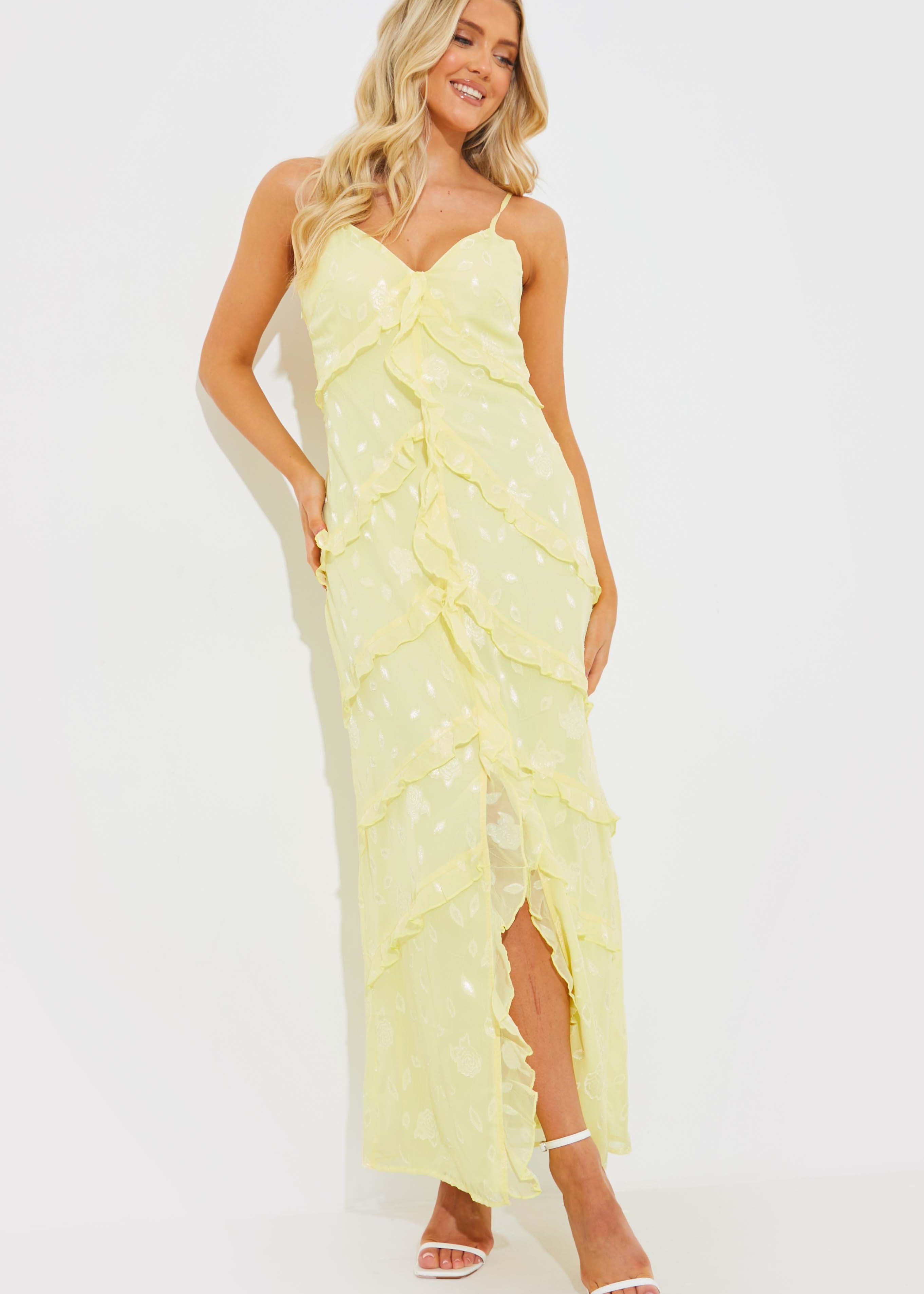 Strappy Ruffle Maxi Dress