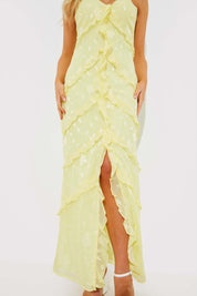 Strappy Ruffle Maxi Dress