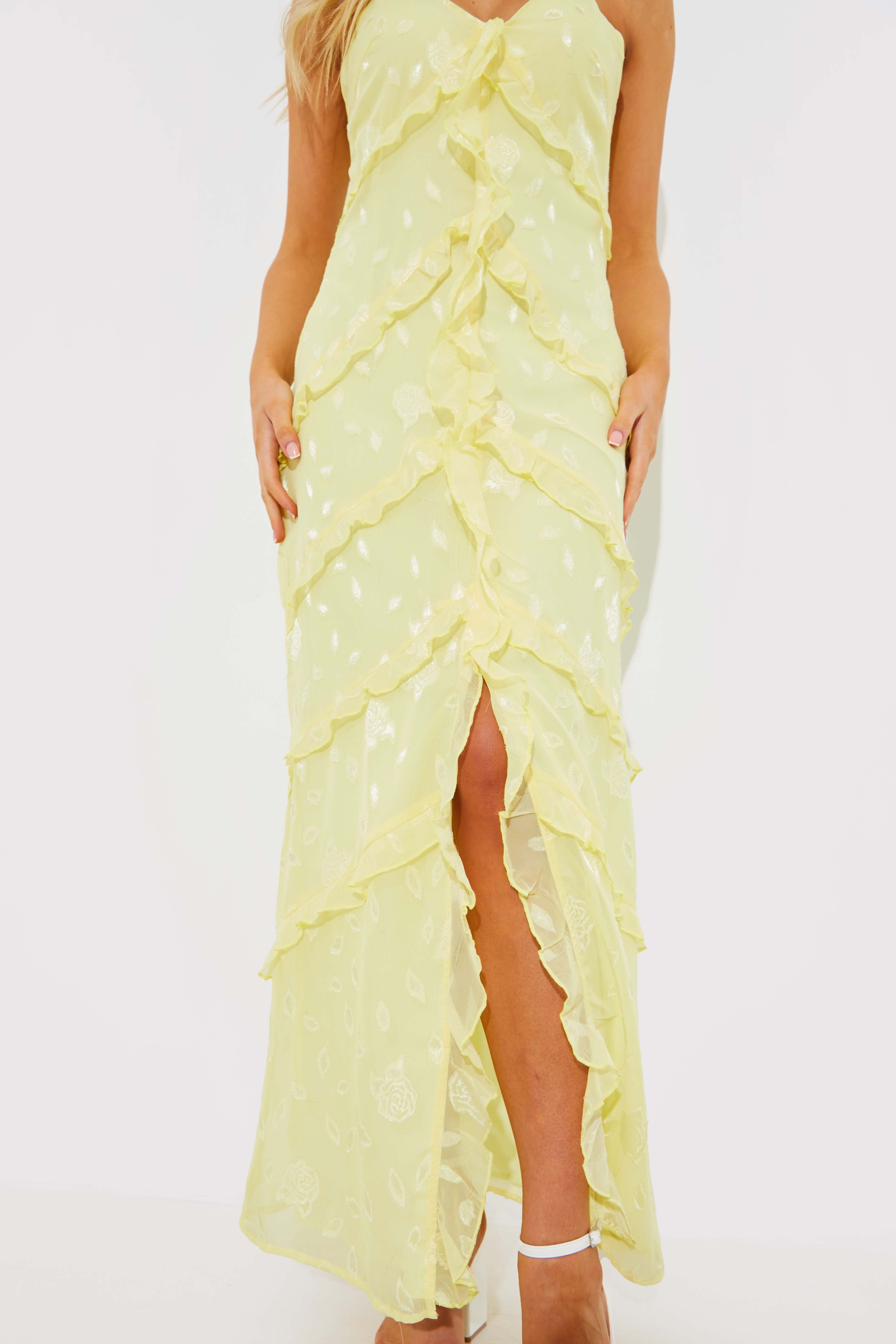 Strappy Ruffle Maxi Dress