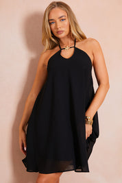 Halter Neck Volume Mini Dress