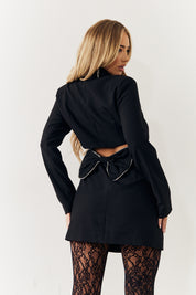 Bow Back Detail Mini Blazer Dress