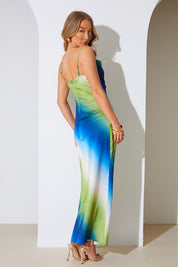 Ombre Cowl Neck Maxi Dress