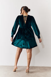 Velvet Smock Mini Dress