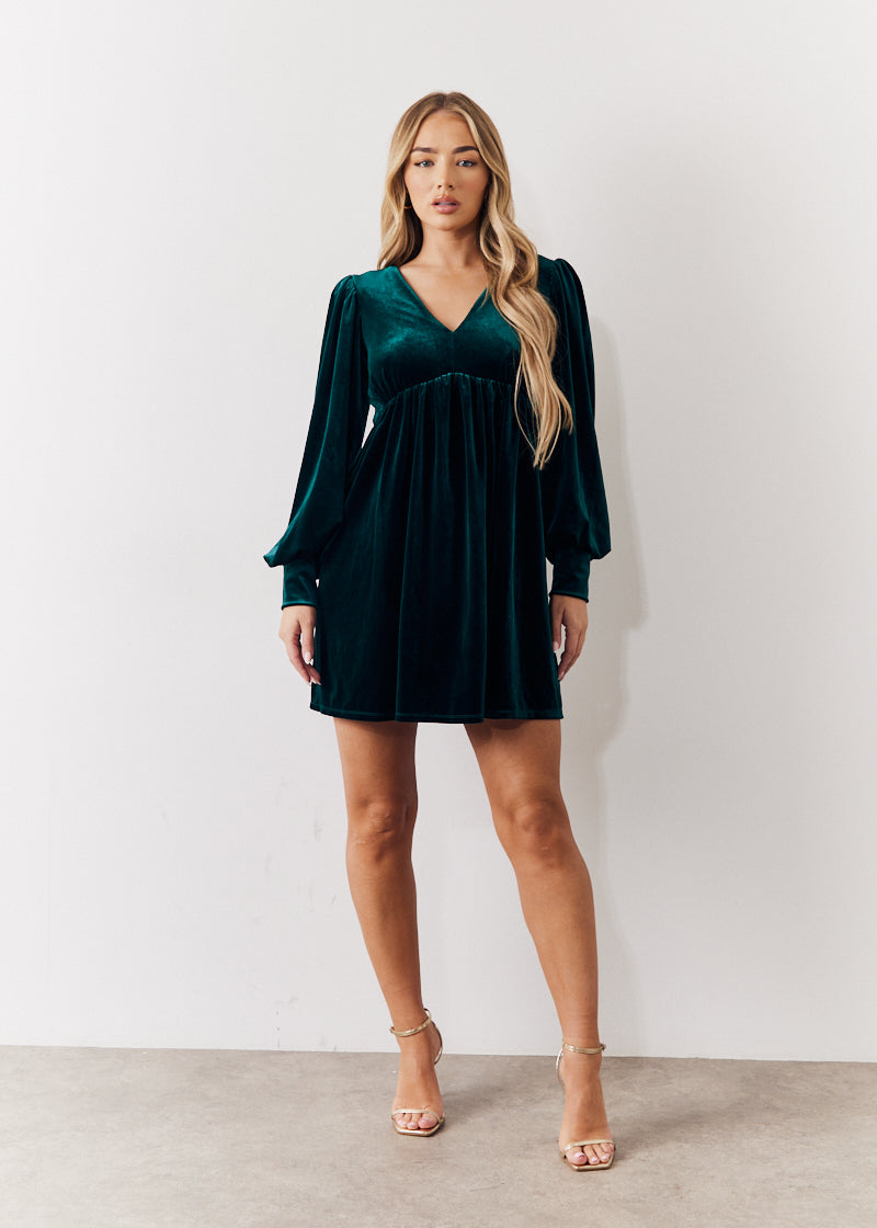 Velvet Smock Mini Dress