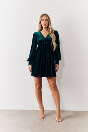 Velvet Smock Mini Dress