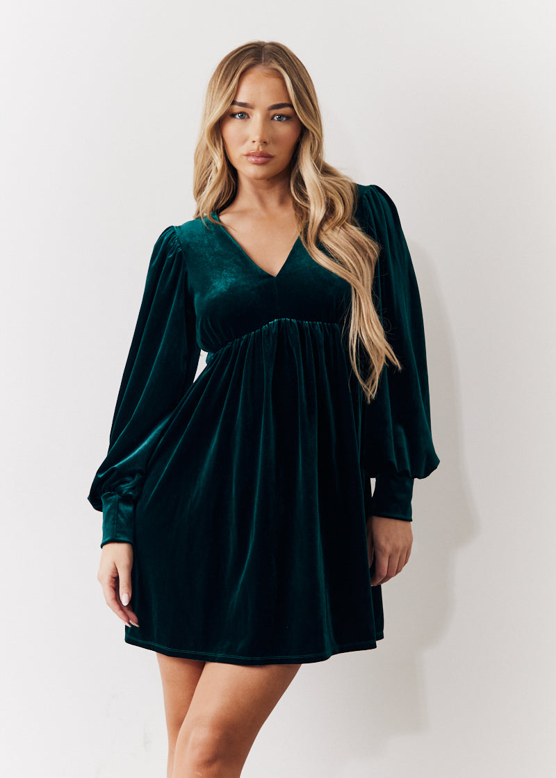Velvet Smock Mini Dress
