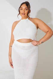Crochet Keyhole Halter Neck Co-Ord Top
