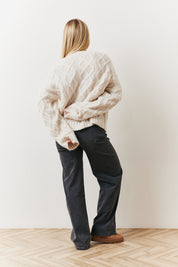 Recycled Cable Knitted Button up Cardigan