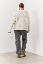 Recycled Cable Knitted Button up Cardigan