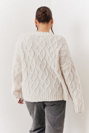Recycled Cable Knitted Button up Cardigan