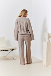 Wide Rib Exposed Seam Knit Co-Ord Jumper