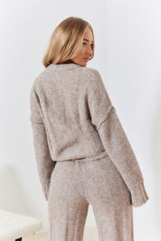 Wide Rib Exposed Seam Knit Co-Ord Jumper