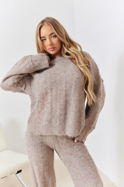 Wide Rib Exposed Seam Knit Co-Ord Jumper