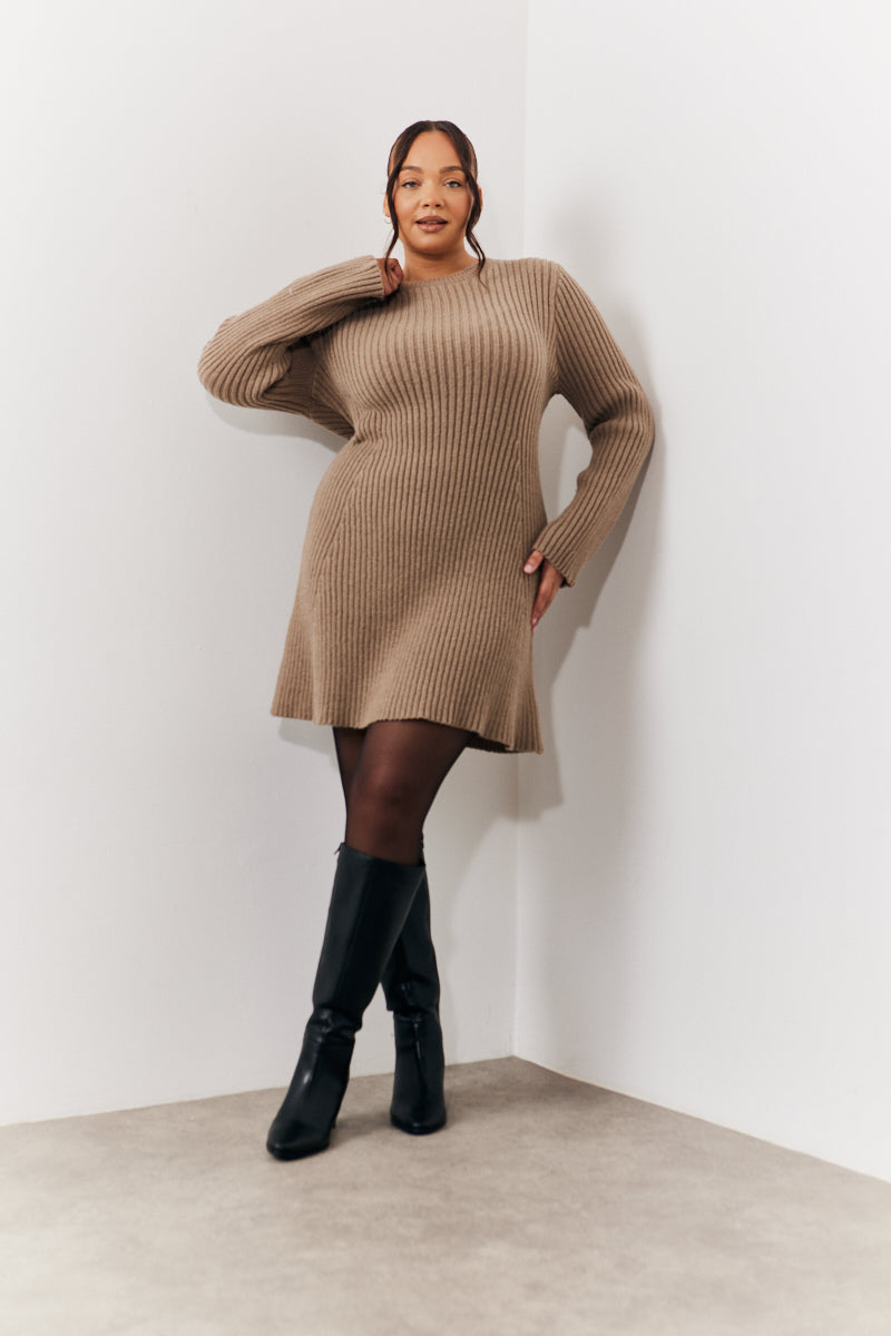 Bow Detail Knit Skater Mini Dress