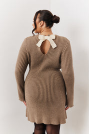 Bow Detail Knit Skater Mini Dress