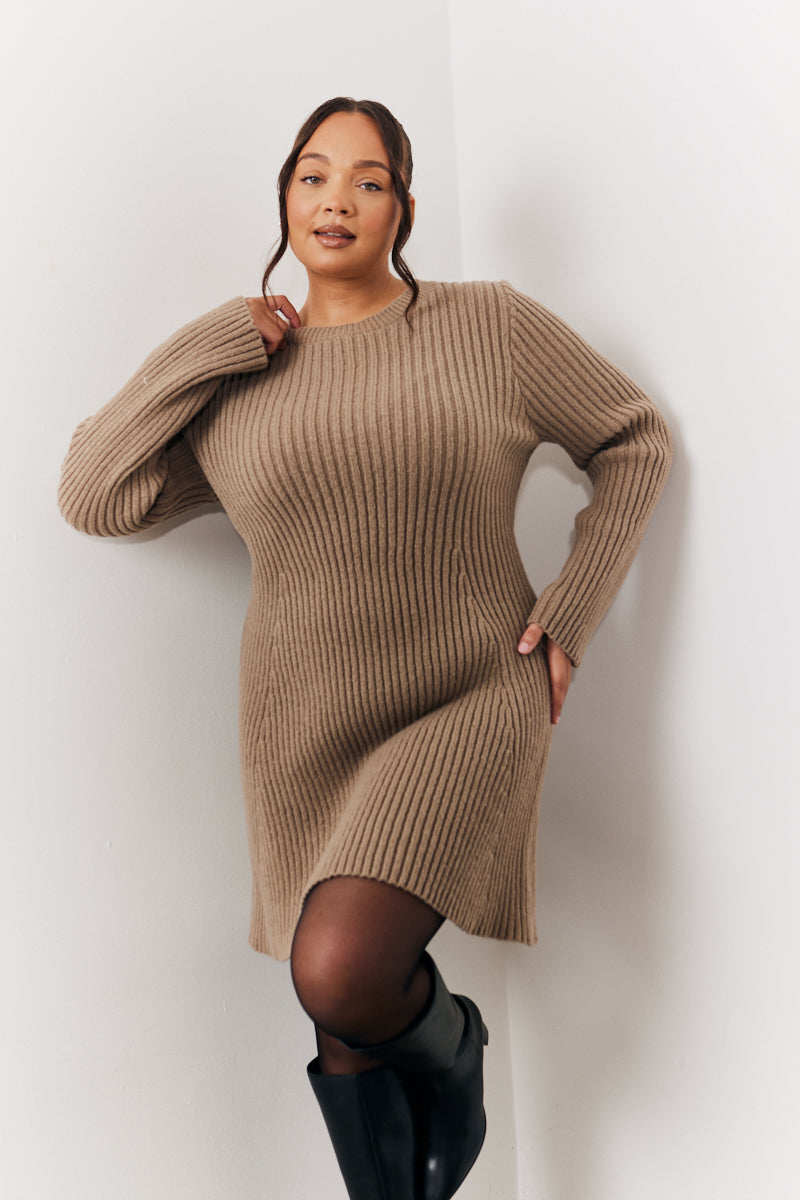 Bow Detail Knit Skater Mini Dress