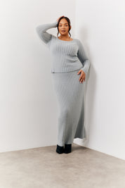 Fluffy Rib Co-Ord Midaxi Skirt