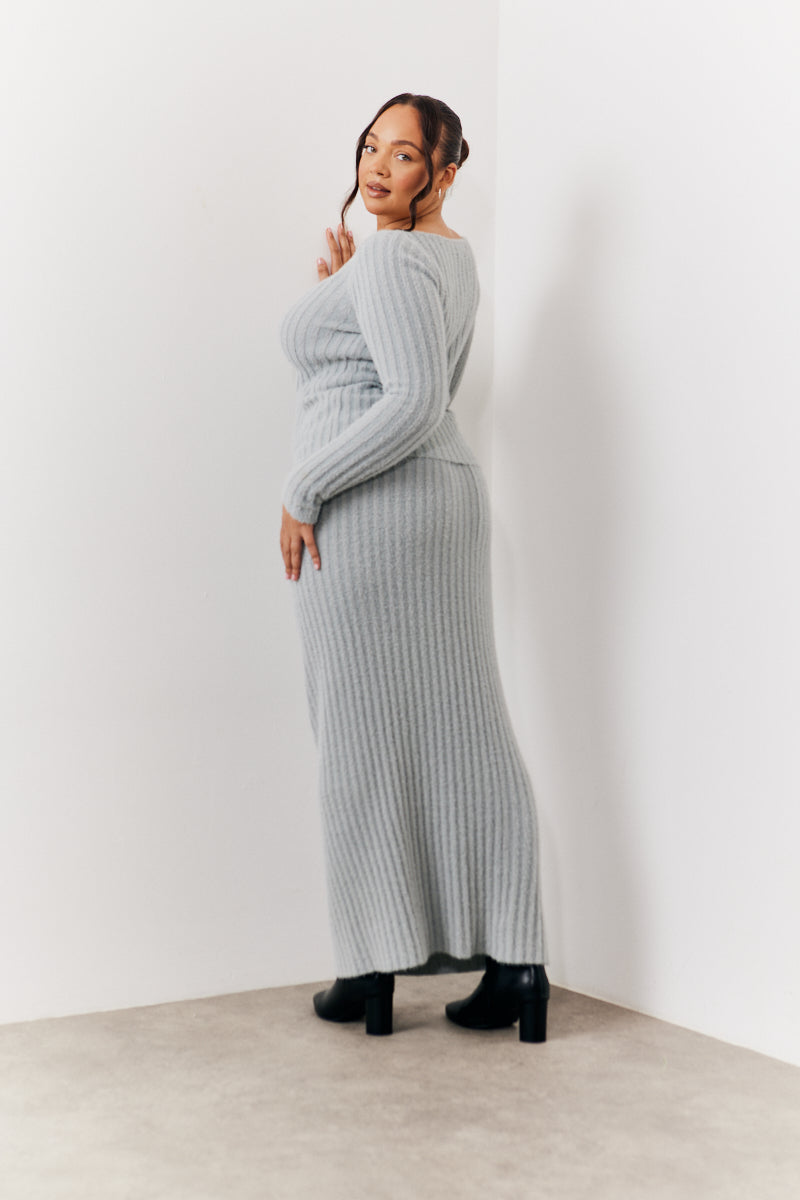 Fluffy Rib Co-Ord Midaxi Skirt