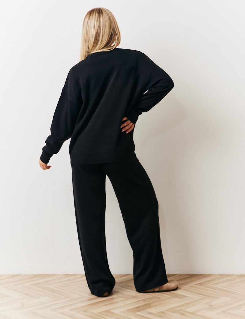 Knitted Wide Leg Co Ord Jogger