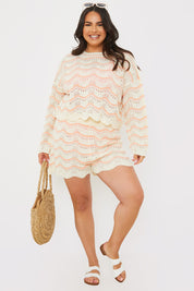 Stripe Chevron Crochet Co-Ord Top
