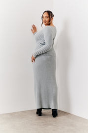Fluffy Rib Boat Neck Co-Ord Knitted Jumper