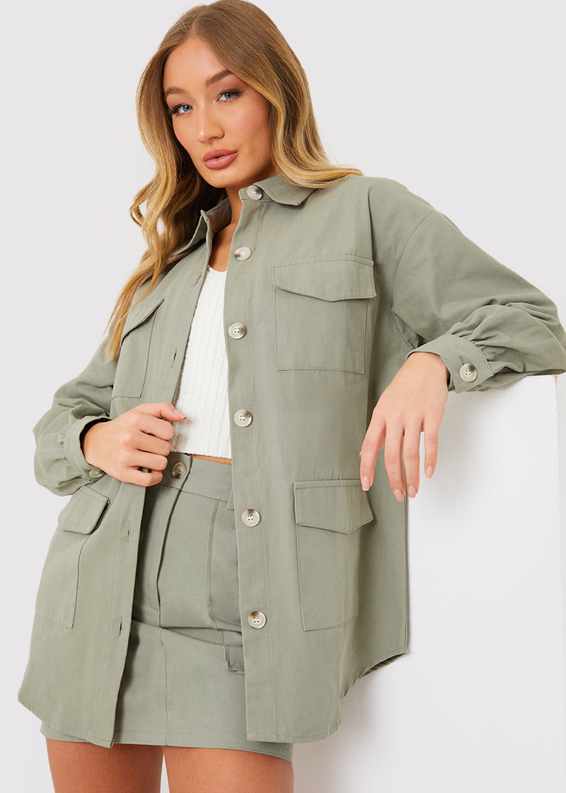 Oversized Utility Cargo Jacket