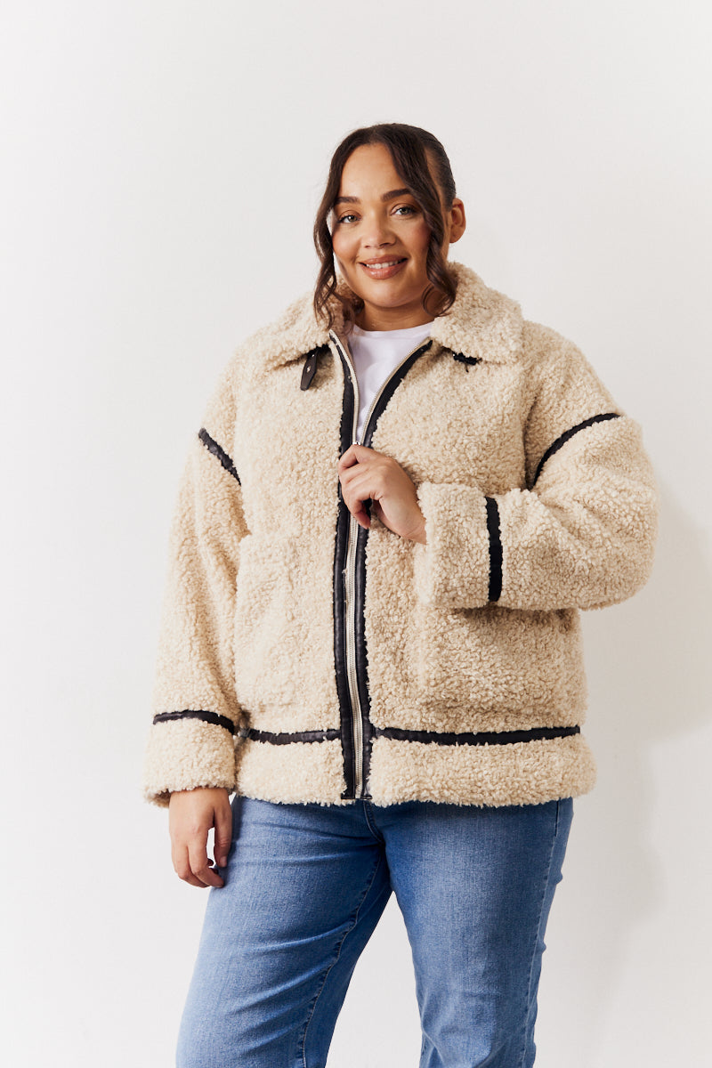 Borg Buckle Detail Coat