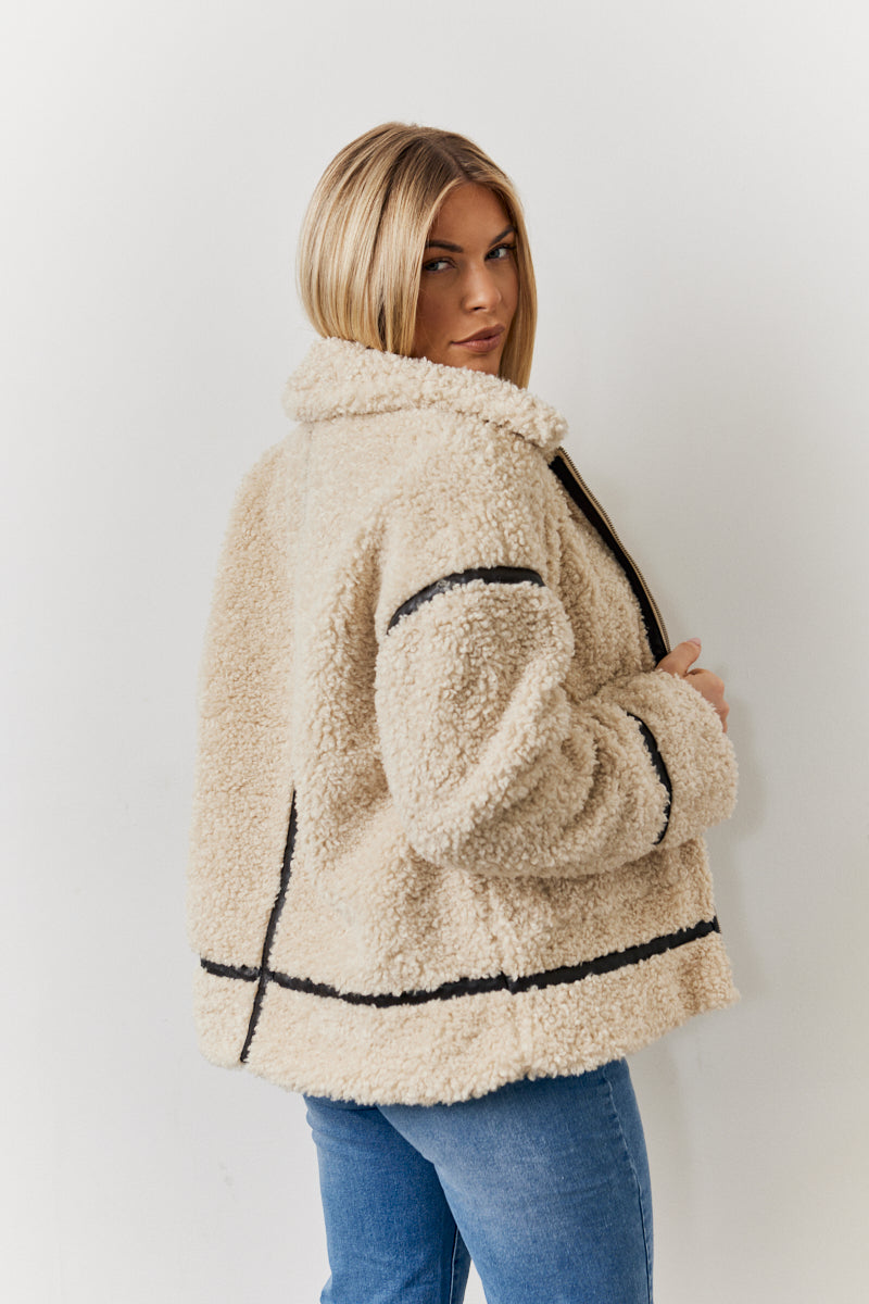 Borg Buckle Detail Coat