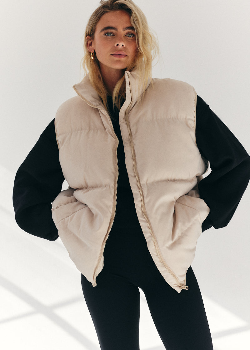 Cream Oversized Puffer Gilet