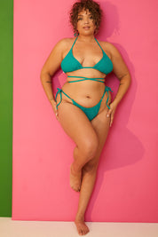 Ruched Tie Waist Bikini Bottoms
